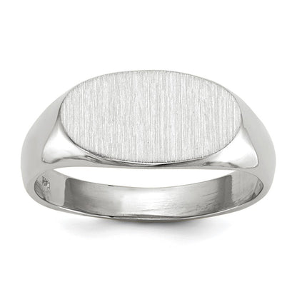 14K Weißgold Siegelring mit offener Rückseite, 7,5x13,5mm