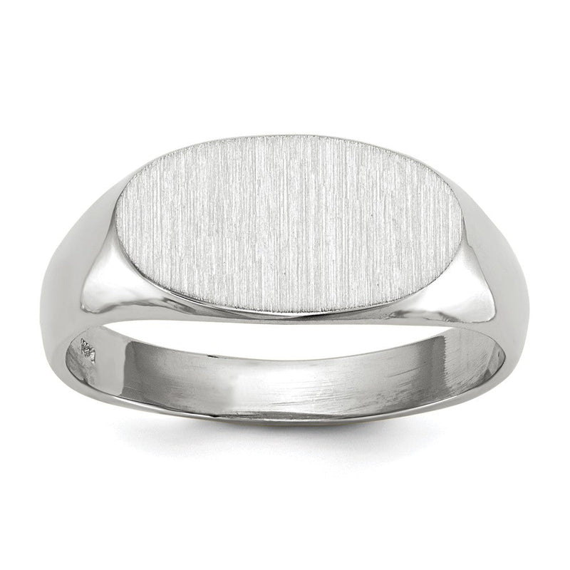 14K Weißgold Siegelring mit offener Rückseite, 7,5x13,5mm