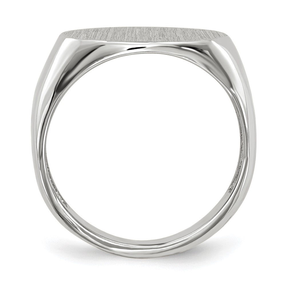 14K Weißgold Siegelring mit offener Rückseite, 9,5 x 15,0 mm