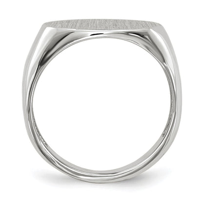 14K Weißgold Siegelring mit offener Rückseite, 9,5 x 15,0 mm