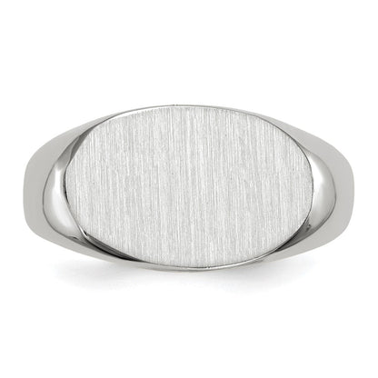 14K Weißgold Siegelring mit offener Rückseite, 9,5 x 15,0 mm