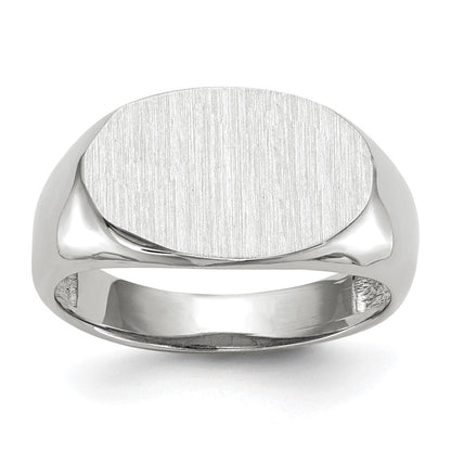 14K Weißgold Siegelring mit offener Rückseite, 9,5 x 15,0 mm