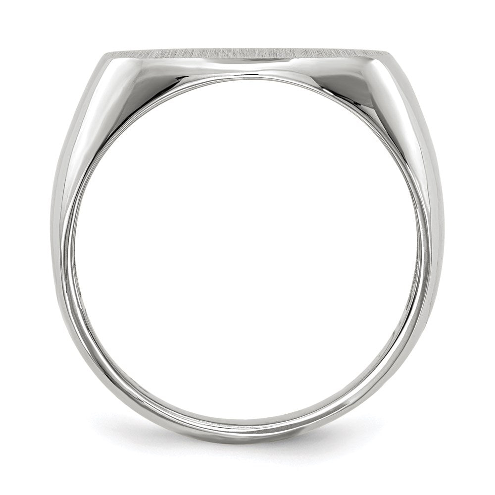 14K Weißgold Herren-Siegelring, 11,0x17,0 mm, offene Fassung