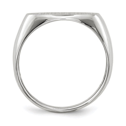 14K Weißgold Herren-Siegelring, 11,0x17,0 mm, offene Fassung