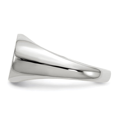 14K Weißgold Herren-Siegelring, 11,0x17,0 mm, offene Fassung