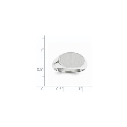 14K Weißgold Herren-Siegelring, 11,0x17,0 mm, offene Fassung