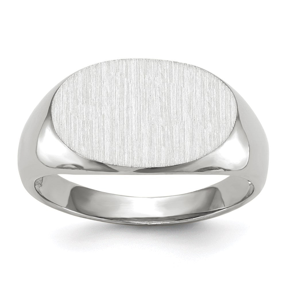 14K Weißgold Herren-Siegelring, 11,0x17,0 mm, offene Fassung