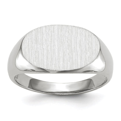14K Weißgold Herren-Siegelring, 11,0x17,0 mm, offene Fassung