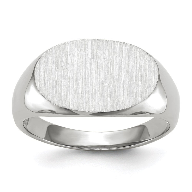14K Weißgold Herren-Siegelring, 11,0x17,0 mm, offene Fassung