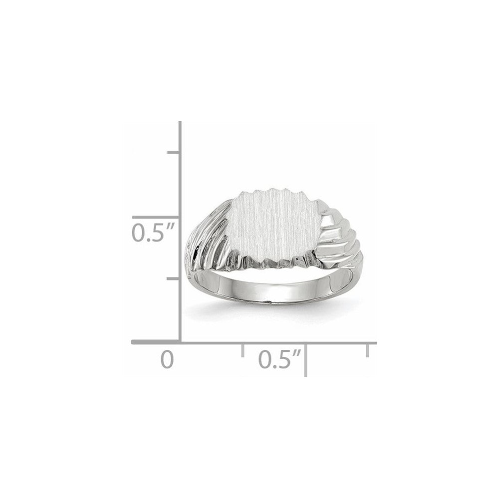 14K Weißgold Siegelring