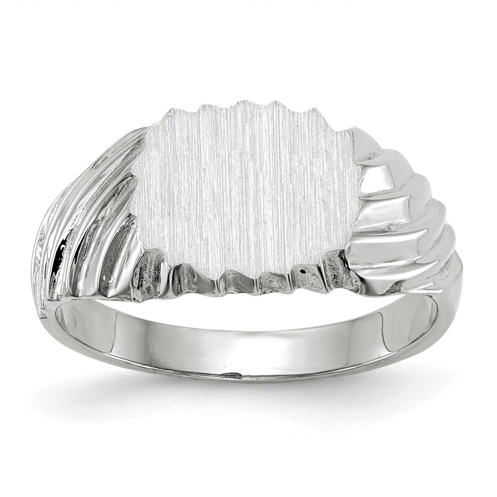 14K Weißgold Siegelring