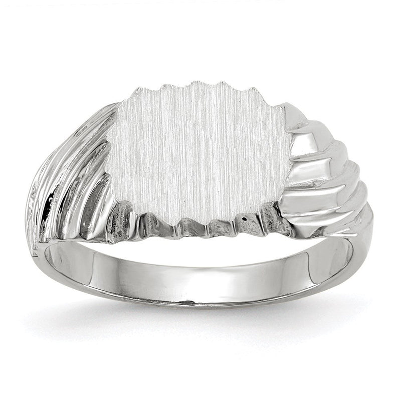 14K Weißgold Siegelring