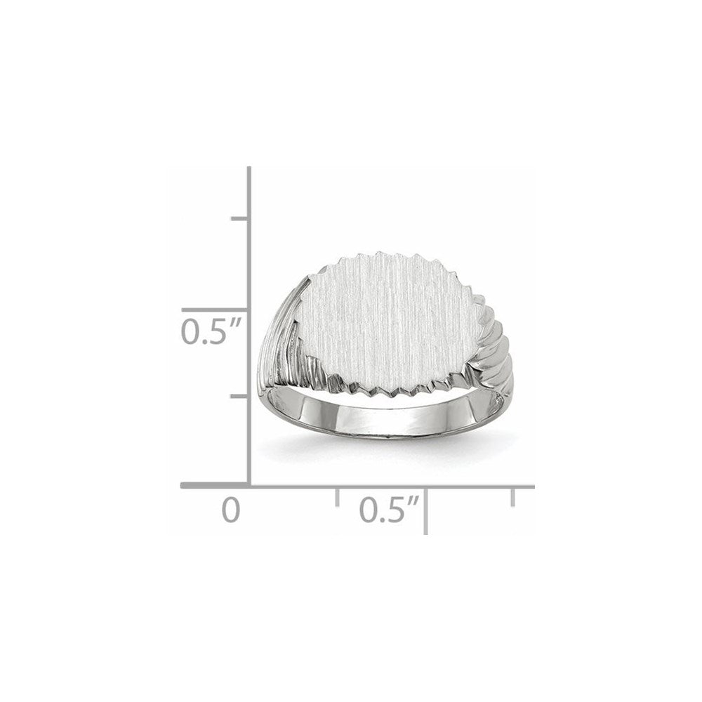 14K Weißgold Siegelring