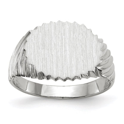 14K Weißgold Siegelring