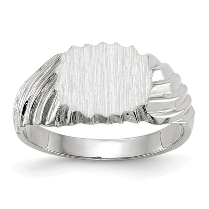 14K Weißgold Siegelring