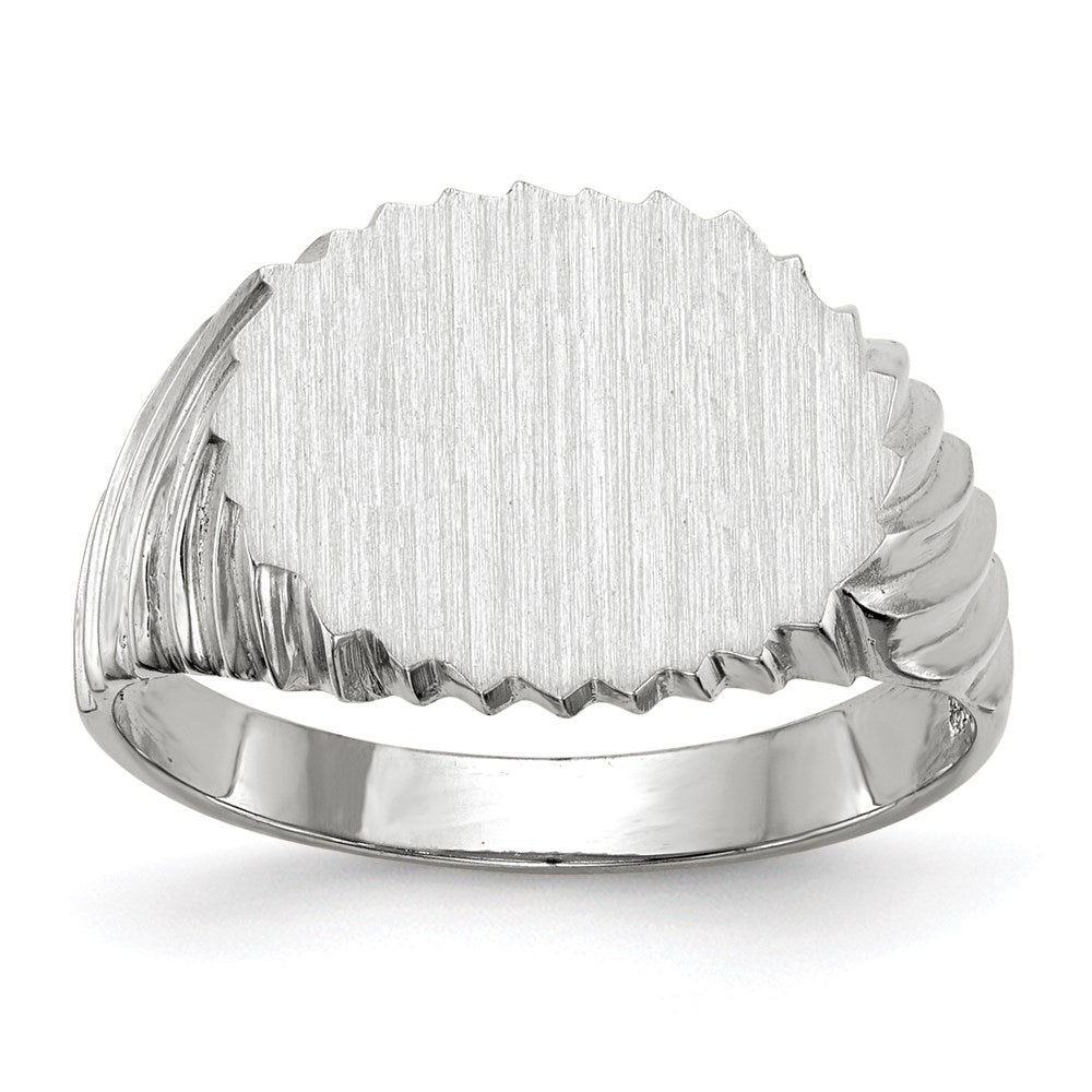 14K Weißgold Siegelring