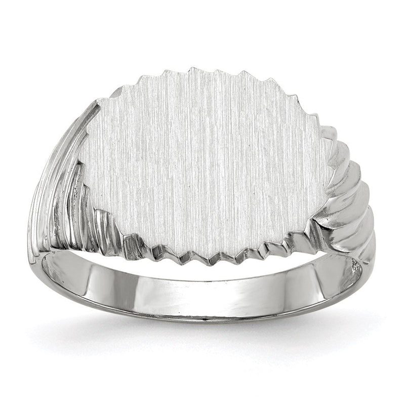 14K Weißgold Siegelring