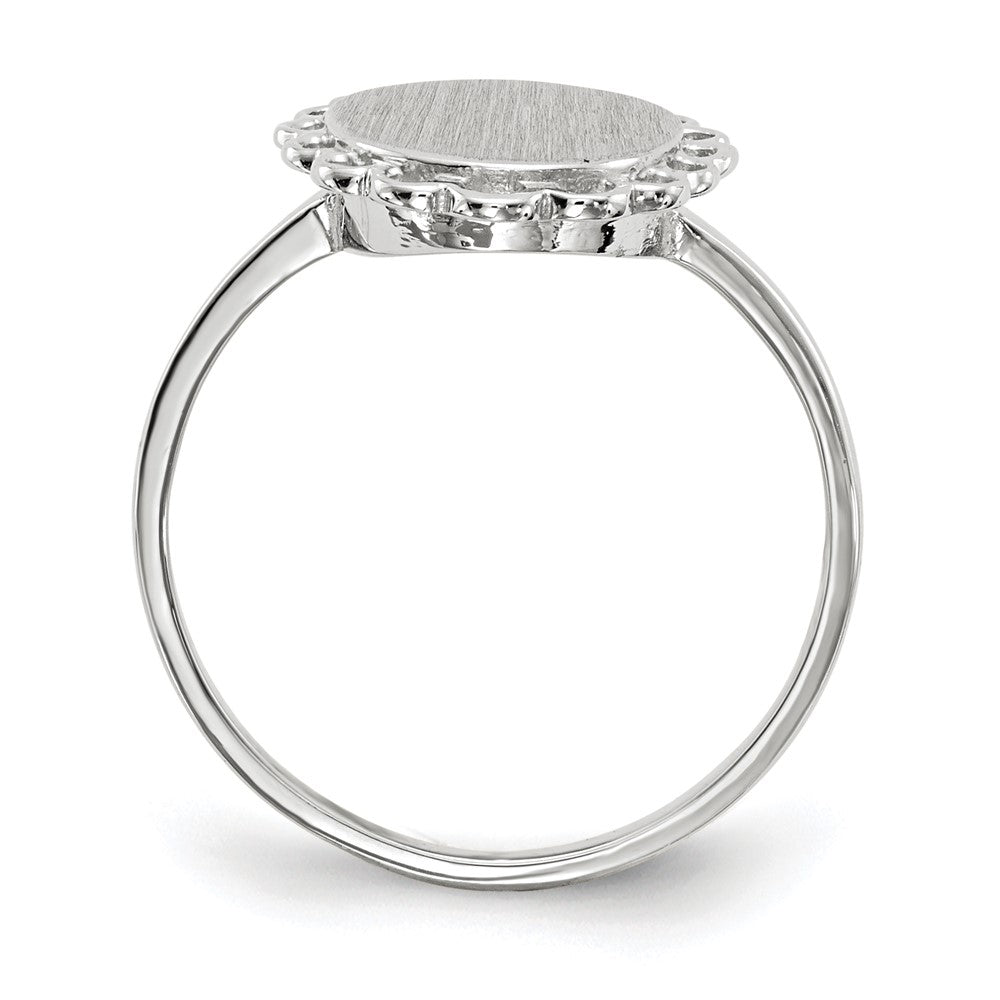 14K Weißgold Siegelring 9,0x8,5mm mit offener Rückseite