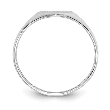 14K Weißgold Siegelring mit offener Rückseite, herzförmig, 5,5 x 8,0 mm