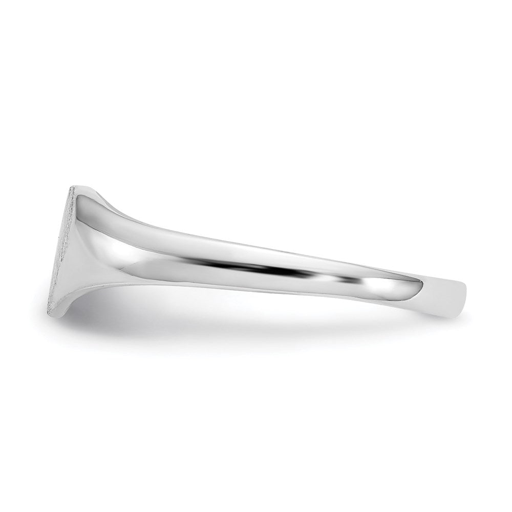14K Weißgold Siegelring mit offener Rückseite, herzförmig, 5,5 x 8,0 mm