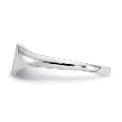 14K Weißgold Siegelring mit offener Rückseite, herzförmig, 5,5 x 8,0 mm