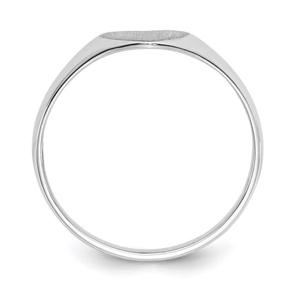 14K Weißgold Siegelring mit geschlossener Fassung, 6,0x8,0 mm, Herzform