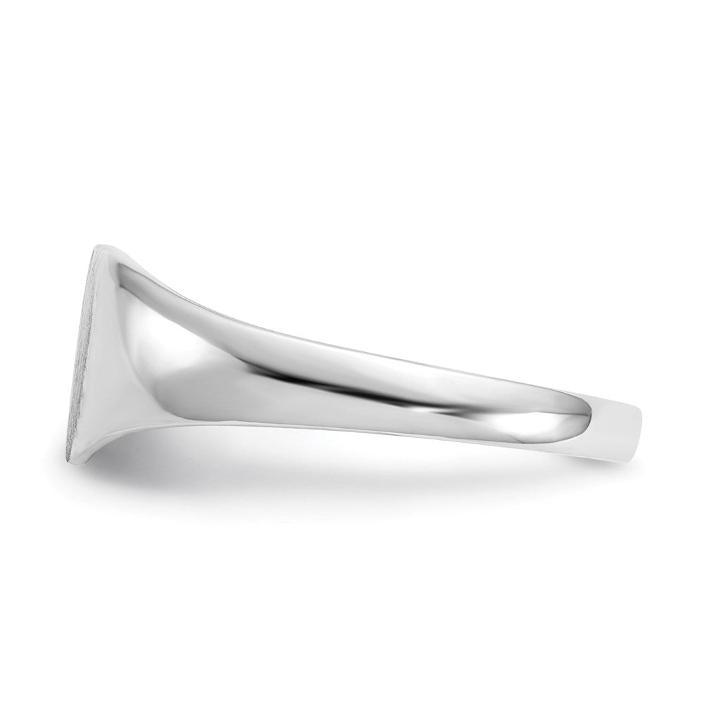 14K Weißgold Siegelring mit geschlossener Fassung, 6,0x8,0 mm, Herzform