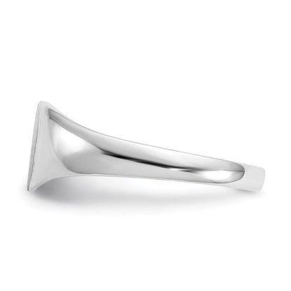 14K Weißgold Siegelring mit geschlossener Fassung, 6,0x8,0 mm, Herzform