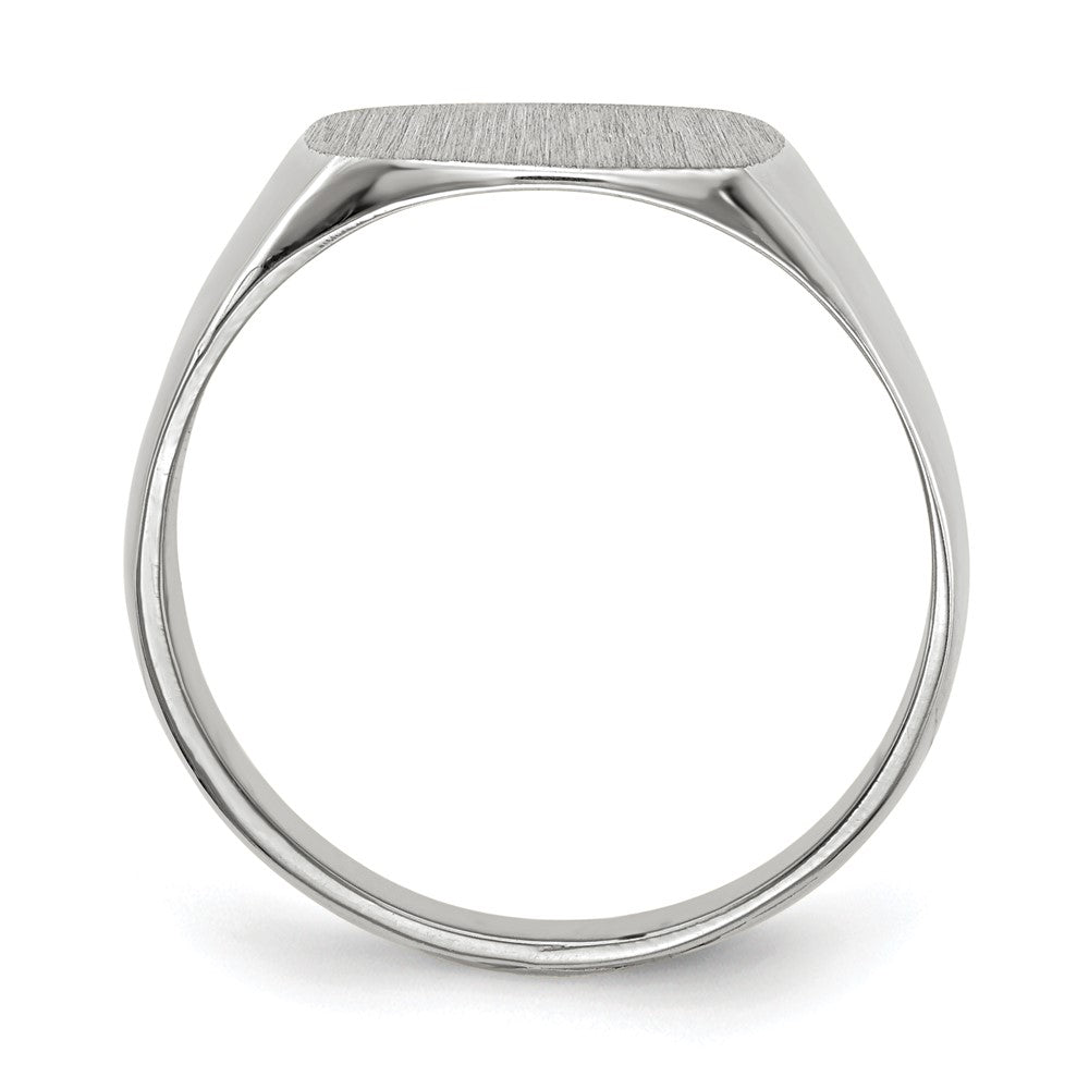 10K Weißgold 12.5x12.5mm Geschlossen Rückseite Siegel Ring