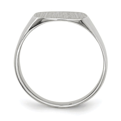10K Weißgold 12.5x12.5mm Geschlossen Rückseite Siegel Ring