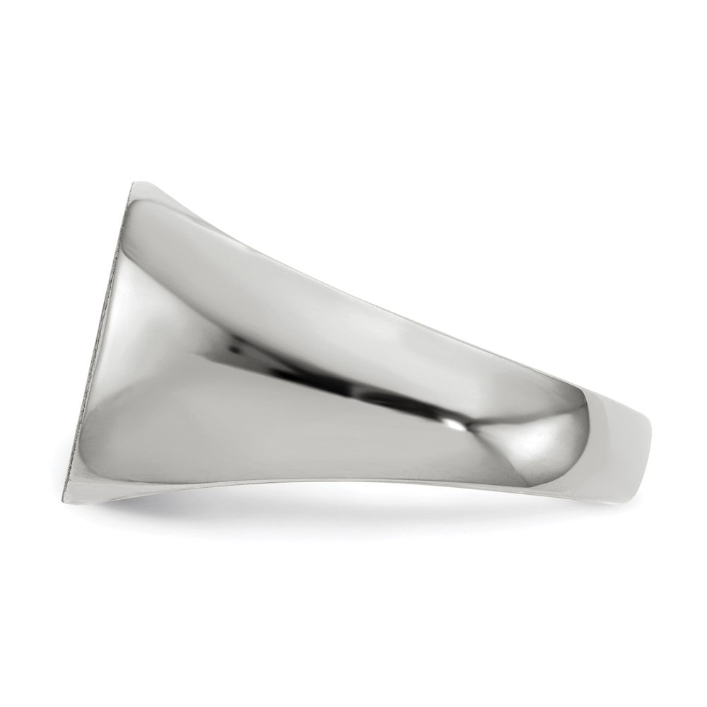 10K Weißgold 12.5x12.5mm Geschlossen Rückseite Siegel Ring
