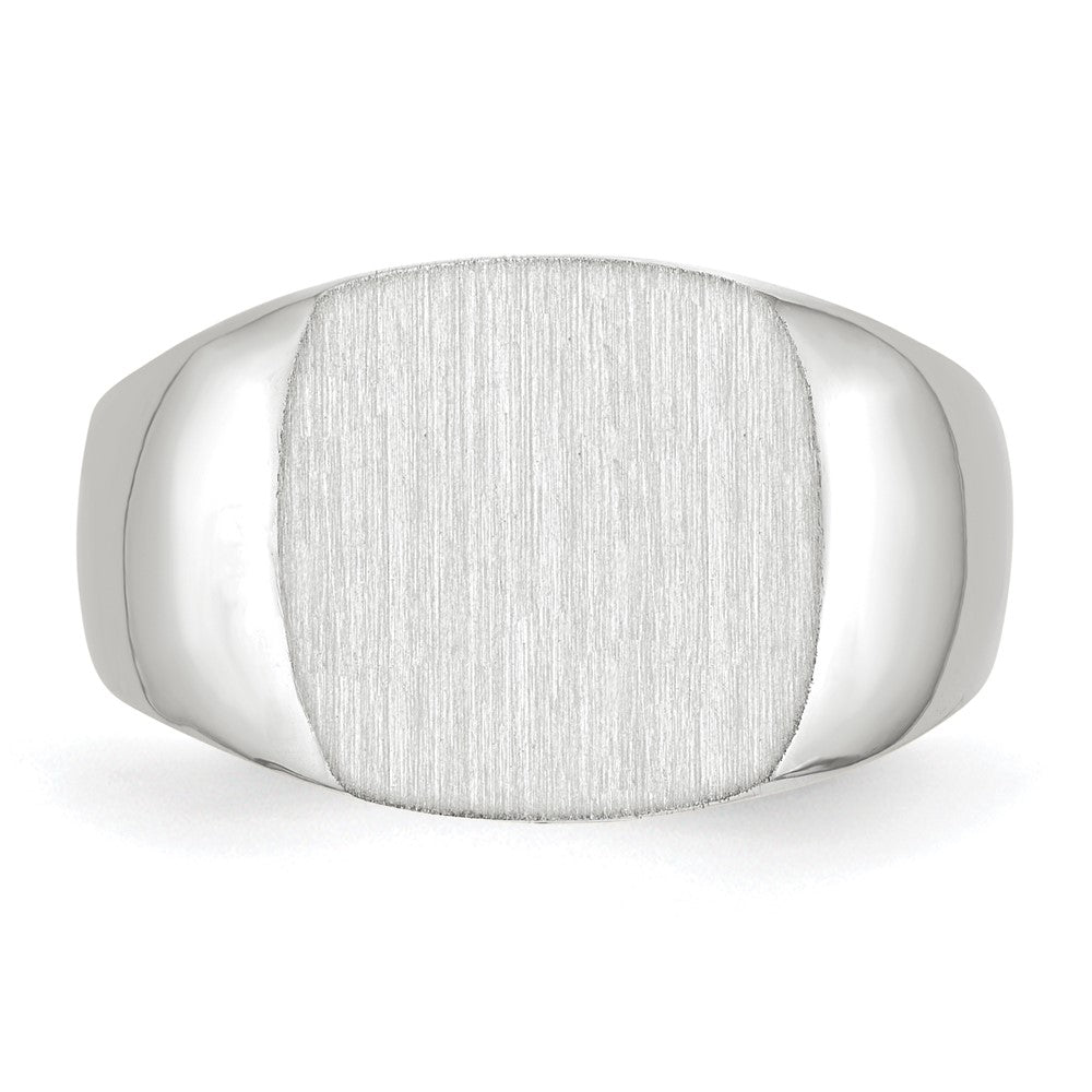 10K Weißgold 12.5x12.5mm Geschlossen Rückseite Siegel Ring