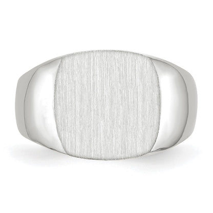 10K Weißgold 12.5x12.5mm Geschlossen Rückseite Siegel Ring