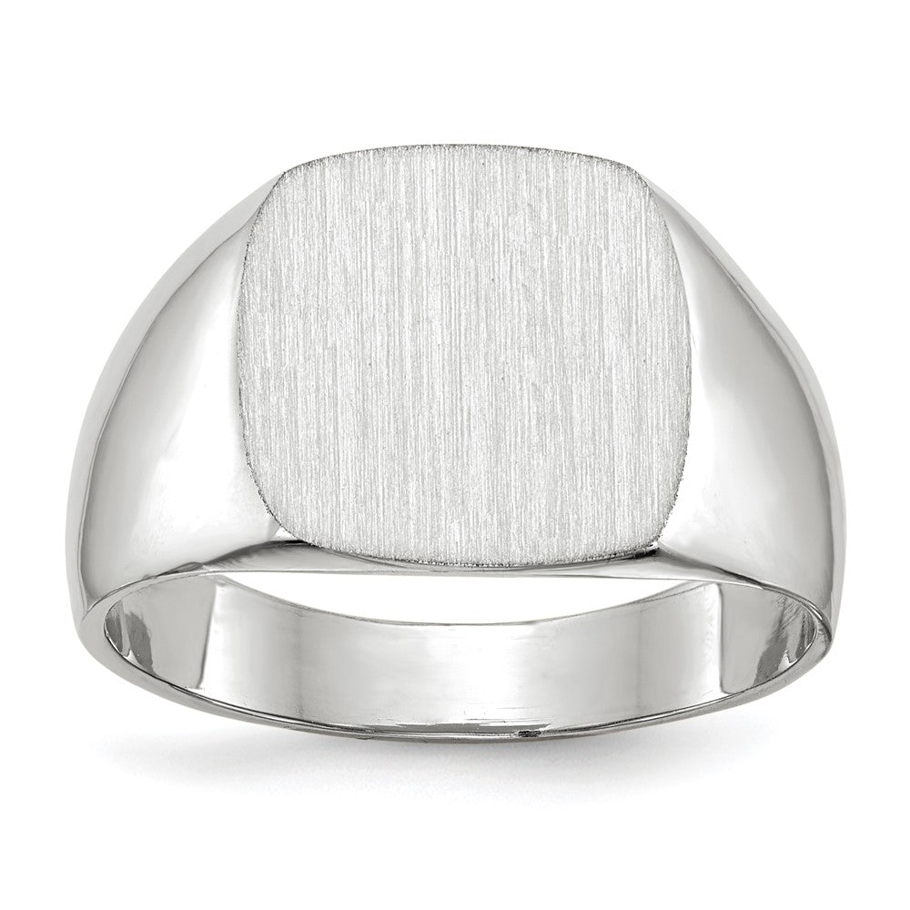 10K Weißgold 12.5x12.5mm Geschlossen Rückseite Siegel Ring