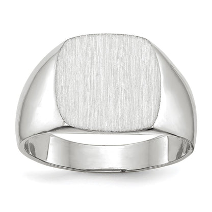 10K Weißgold 12.5x12.5mm Geschlossen Rückseite Siegel Ring