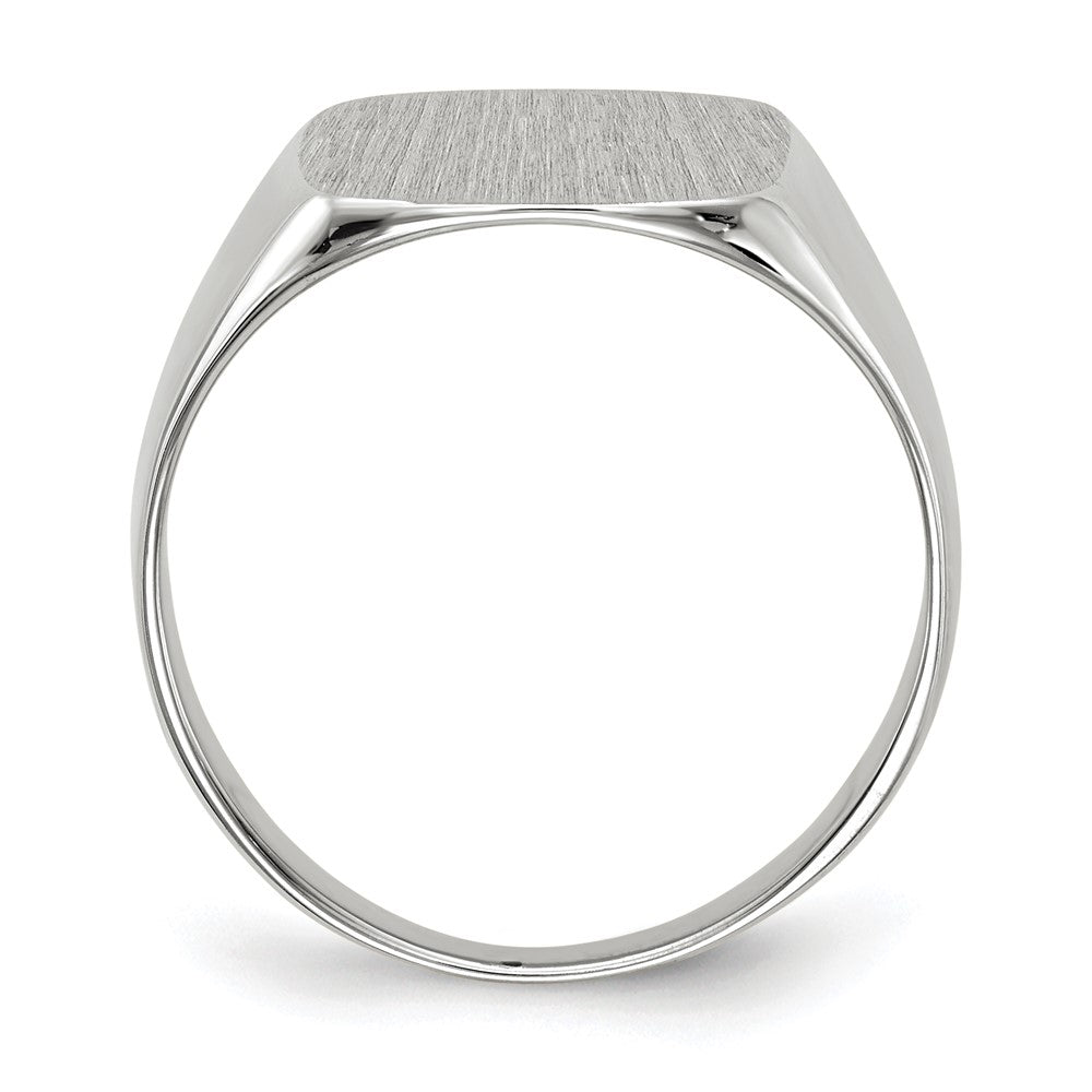 14K Weißgold Herren-Siegelring mit geschlossener Rückseite, 12,5x13,5mm