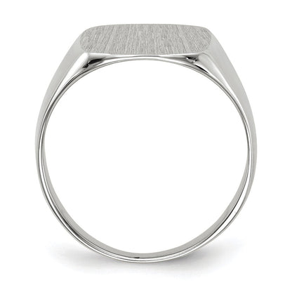 14K Weißgold Herren-Siegelring mit geschlossener Rückseite, 12,5x13,5mm