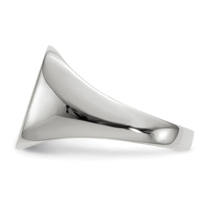 14K Weißgold Herren-Siegelring mit geschlossener Rückseite, 12,5x13,5mm