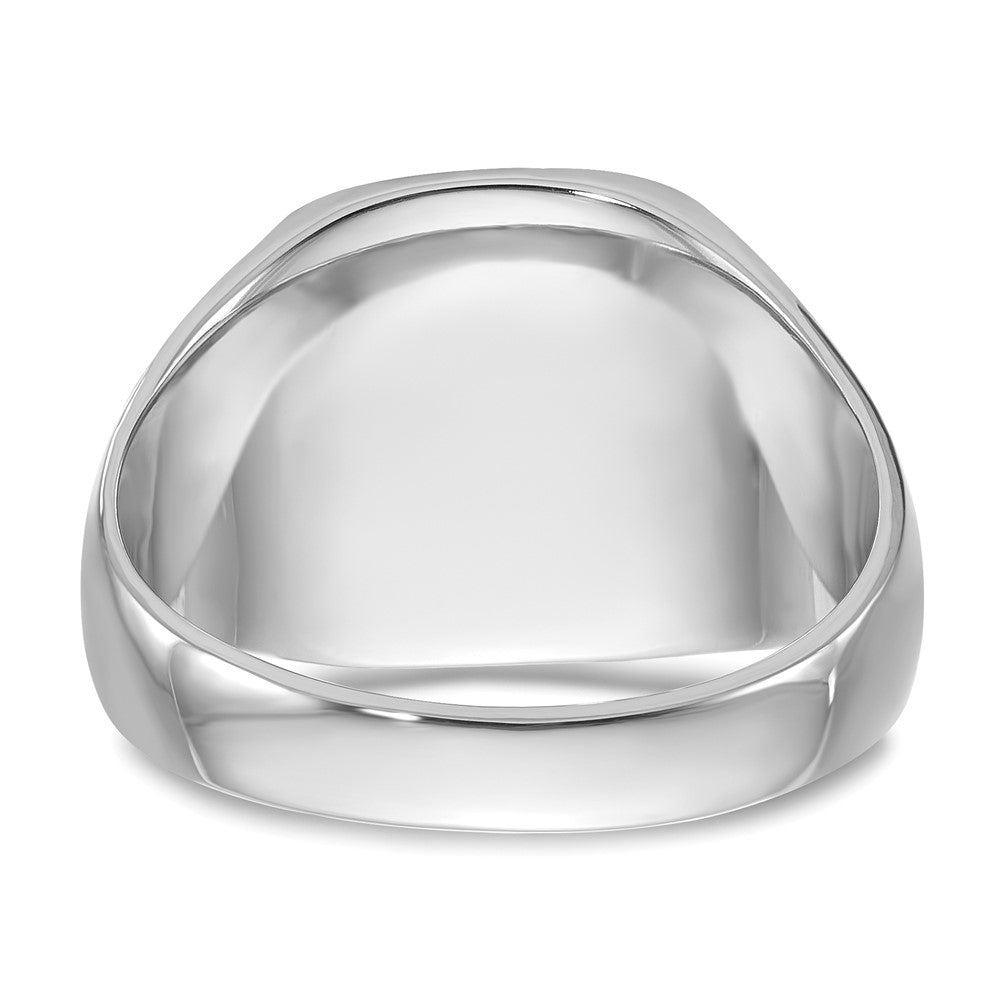 14K Weißgold Herren-Siegelring mit geschlossener Rückseite, 12,5x13,5mm