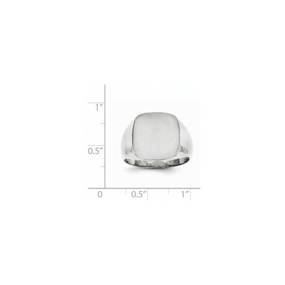 14K Weißgold Herren-Siegelring mit geschlossener Rückseite, 12,5x13,5mm