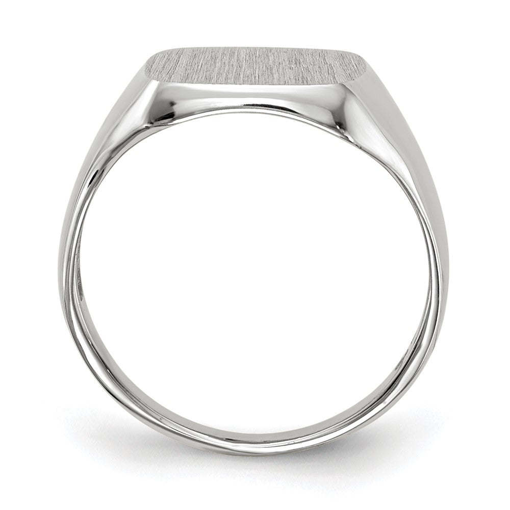 14K Weißgold Siegelring, offen hinterlegt, 11,0x10,5 mm