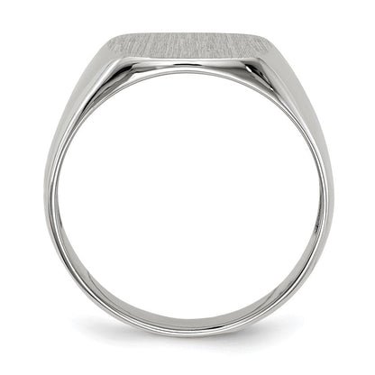 14K Weißgold Siegelring mit offener Rückseite, 12,5 x 12,5 mm