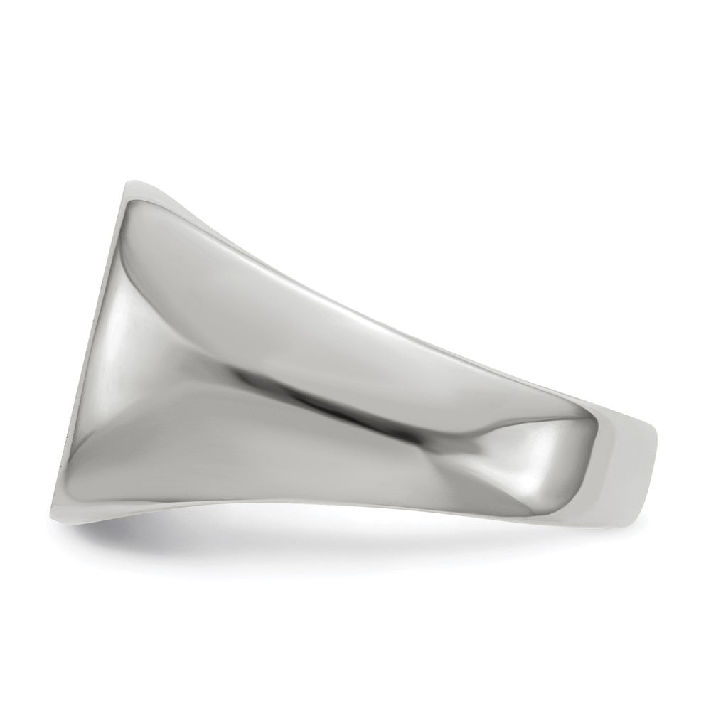 14K Weißgold Siegelring mit offener Rückseite, 12,5 x 12,5 mm
