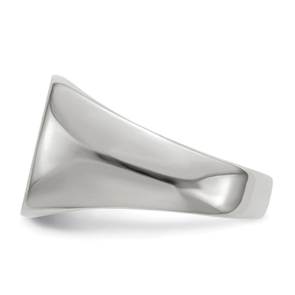 14K Weißgold Siegelring mit offener Rückseite, 12,5 x 12,5 mm