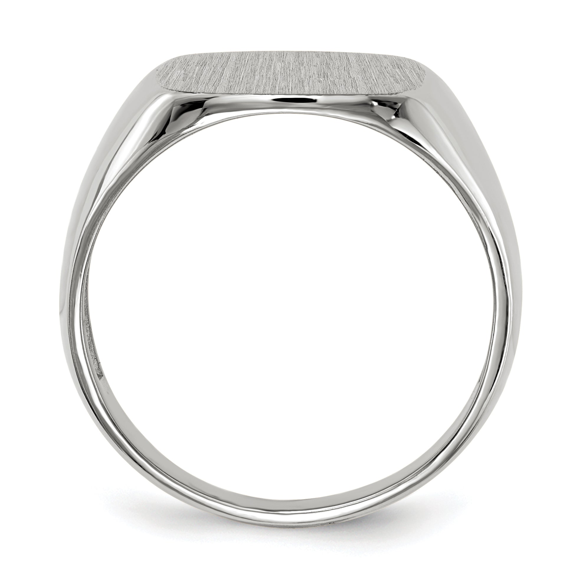 10K Weißgold 14.5x13.5mm Offen Rückseite Herren Siegel Ring