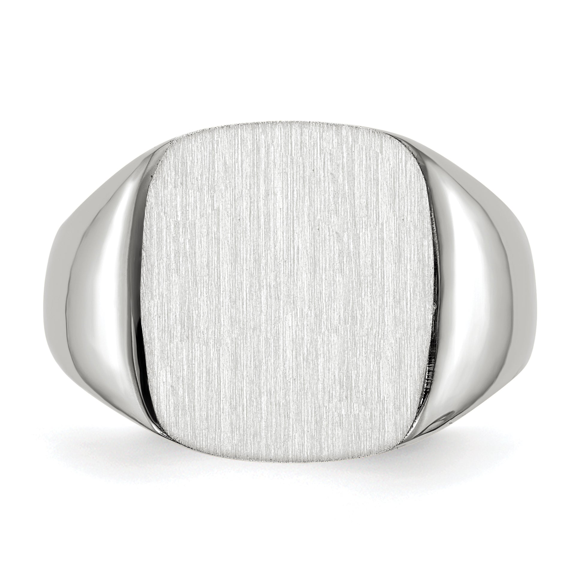 10K Weißgold 14.5x13.5mm Offen Rückseite Herren Siegel Ring