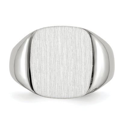 10K Weißgold 14.5x13.5mm Offen Rückseite Herren Siegel Ring
