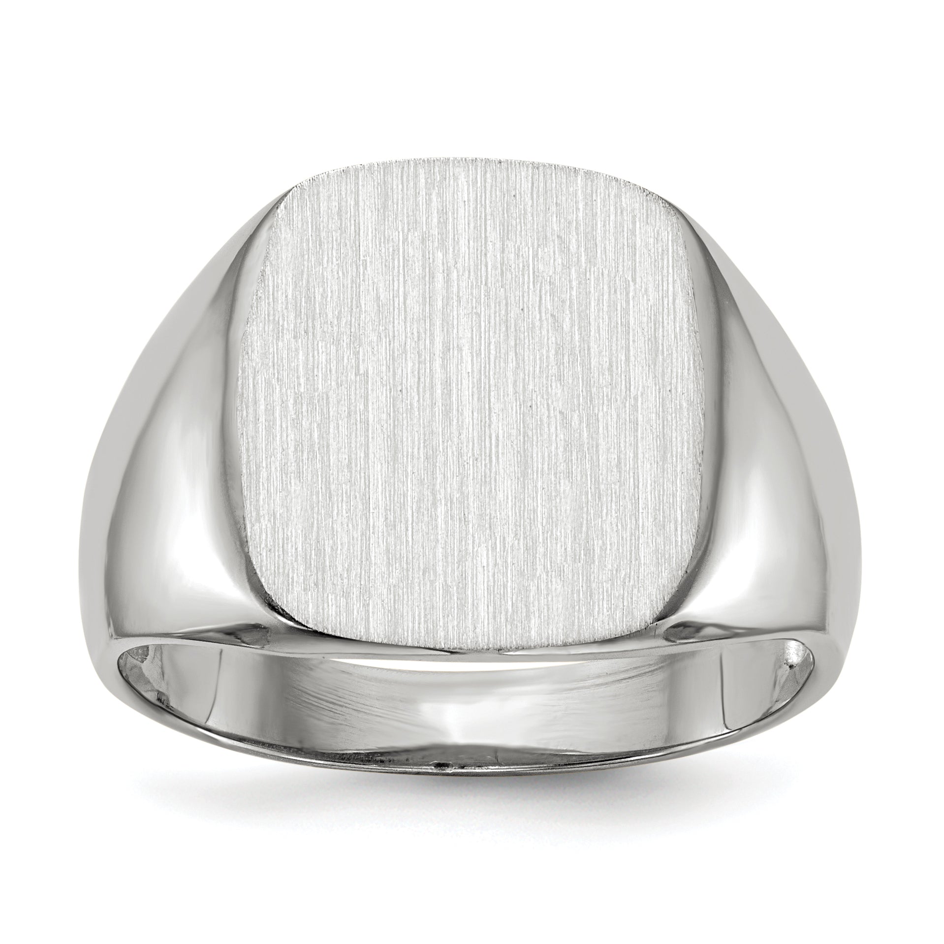 10K Weißgold 14.5x13.5mm Offen Rückseite Herren Siegel Ring