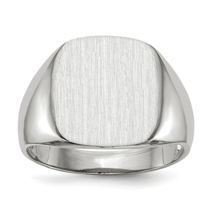 10K Weißgold 14.5x13.5mm Offen Rückseite Herren Siegel Ring