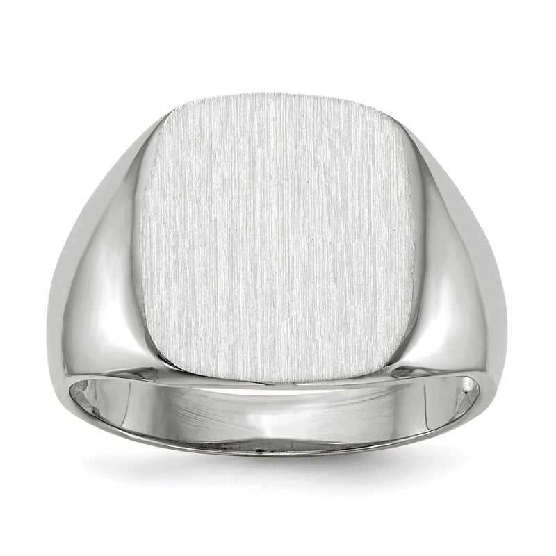 10K Weißgold 14.5x13.5mm Offen Rückseite Herren Siegel Ring